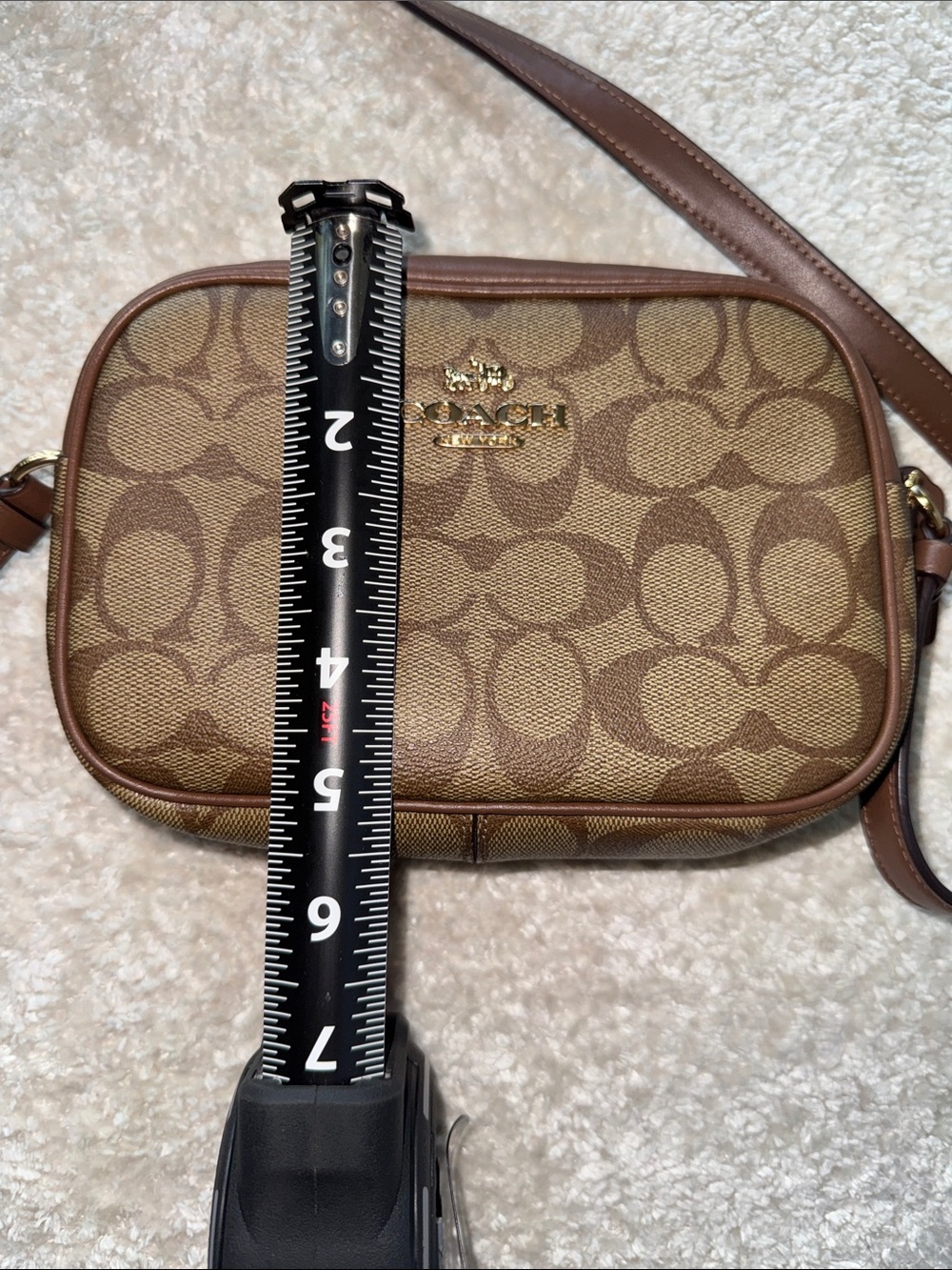 Coach Brown/Khaki Signature Canvas Crossbody Bag - Picture 9 of 9